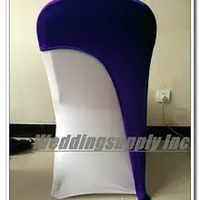 Образец Премиум слива/темно-фиолетовый спандекс Чехол для стула на верхнюю часть дизайн для стула Свадьба лайкра лента накидки на стул