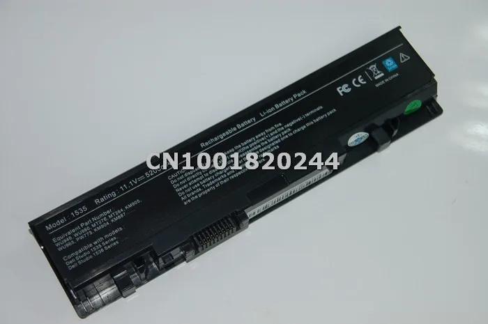 Запасной аккумулятор Apexway 4400 мАч для ноутбука Dell Studio WU946 KM958 KM965 MT264 1555 1557 1558 1535 1536 1537