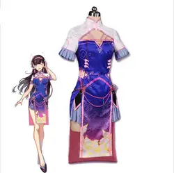 Яйца характер D. VA Костюмы для косплея D. va Cheongsam Косплэй с изысканным кружевом для Хэллоуина Карнавал S-L Размеры Бесплатная доставка