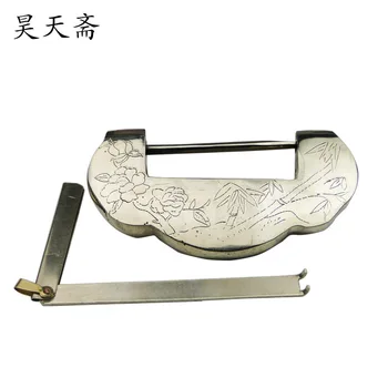 

[Haotian vegetarian] antique white copper ingot lock / cabinet locks 11.2cm / cabinet lock HTH-089 Furniture