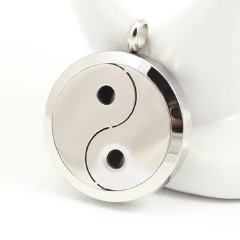 

Stainless Steel chinese yingyang Essential Oil Diffuser Perfume Locket Pendant Necklace