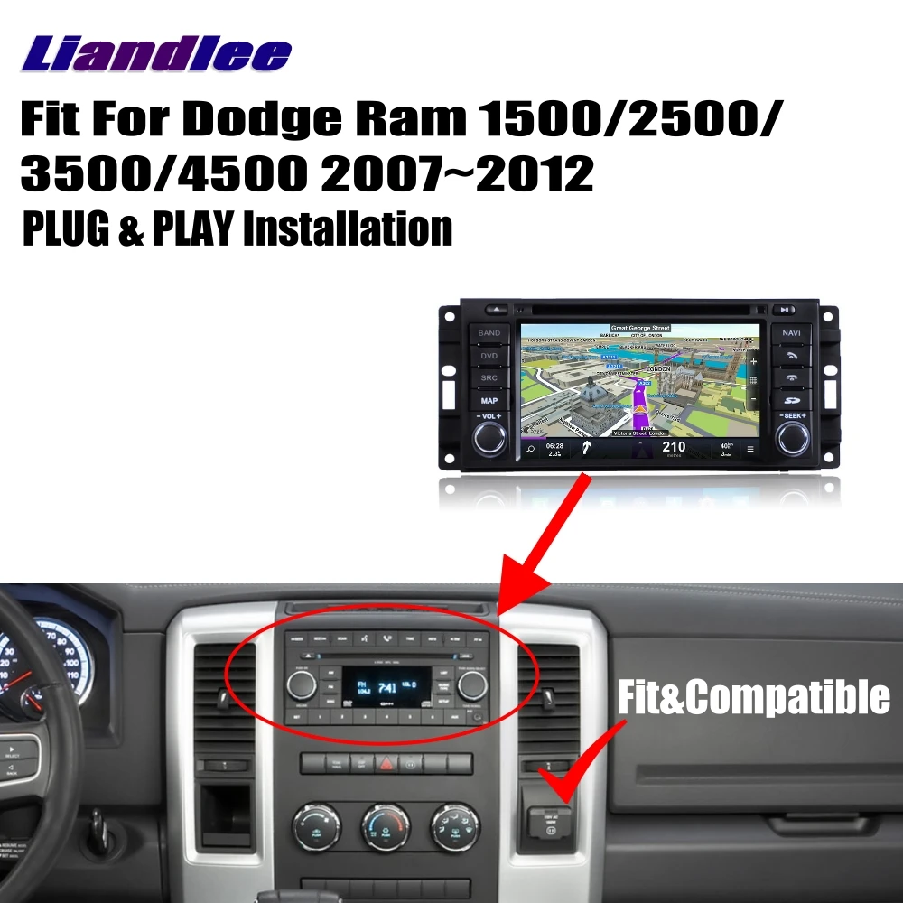 Best Liandlee For Dodge Ram 1500/2500/3500/4500 2007~2012 Android Car Radio CD DVD Player GPS Navi Navigation Maps OBD Camera TV 3