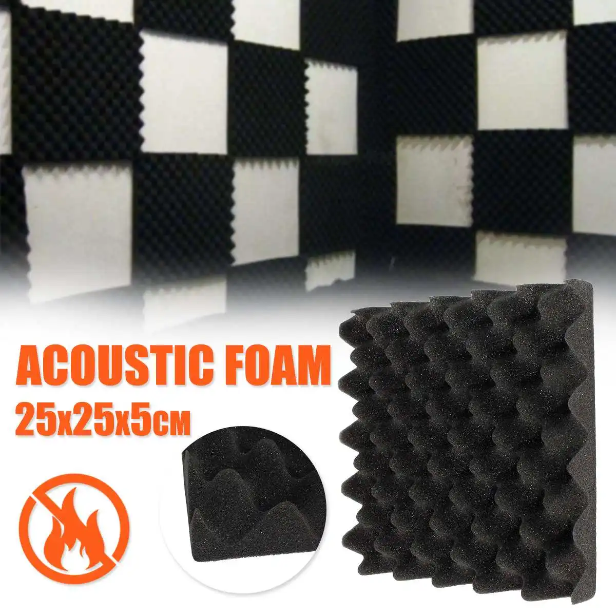 

1pc 250x250x50mm ESD Anti Static Pin Insertion High Density Foam Soundproofing Foam Sound-Absorb Noise Sponge Foam