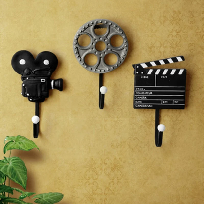 

3pcs/lot Creative Coat Hook Wall Hanger Film Equipment Design Wall Decoration Hook Hot Selling m film equipment hook