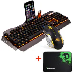 Светодиодная подсветка USB проводной эргономичная игровая клавиатура + USB проводной геймер Мышь комплекты + Мышь Pad A30
