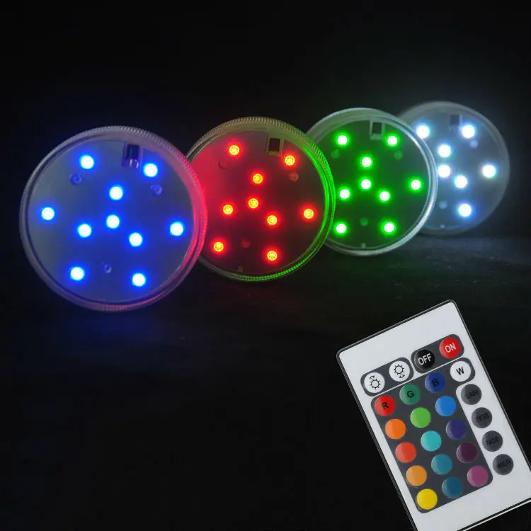 

3AAA Battery Operated IR Remote Controlled 10 Multicolors SMD LED Vase Light,Submersible Led Light,Waterproof Floralyte Light