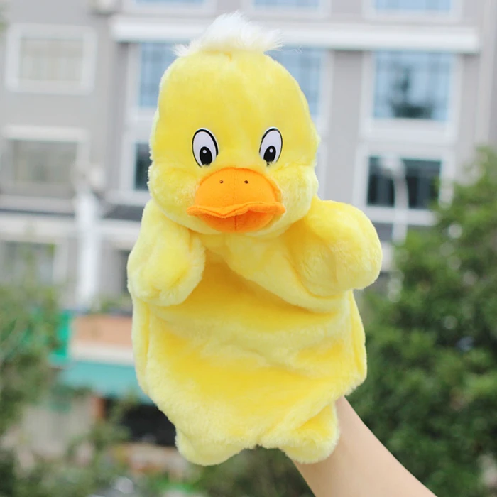 Children Toy  PuppetS  Little Yellow Duck plush doll hand puppet  baby toys gift