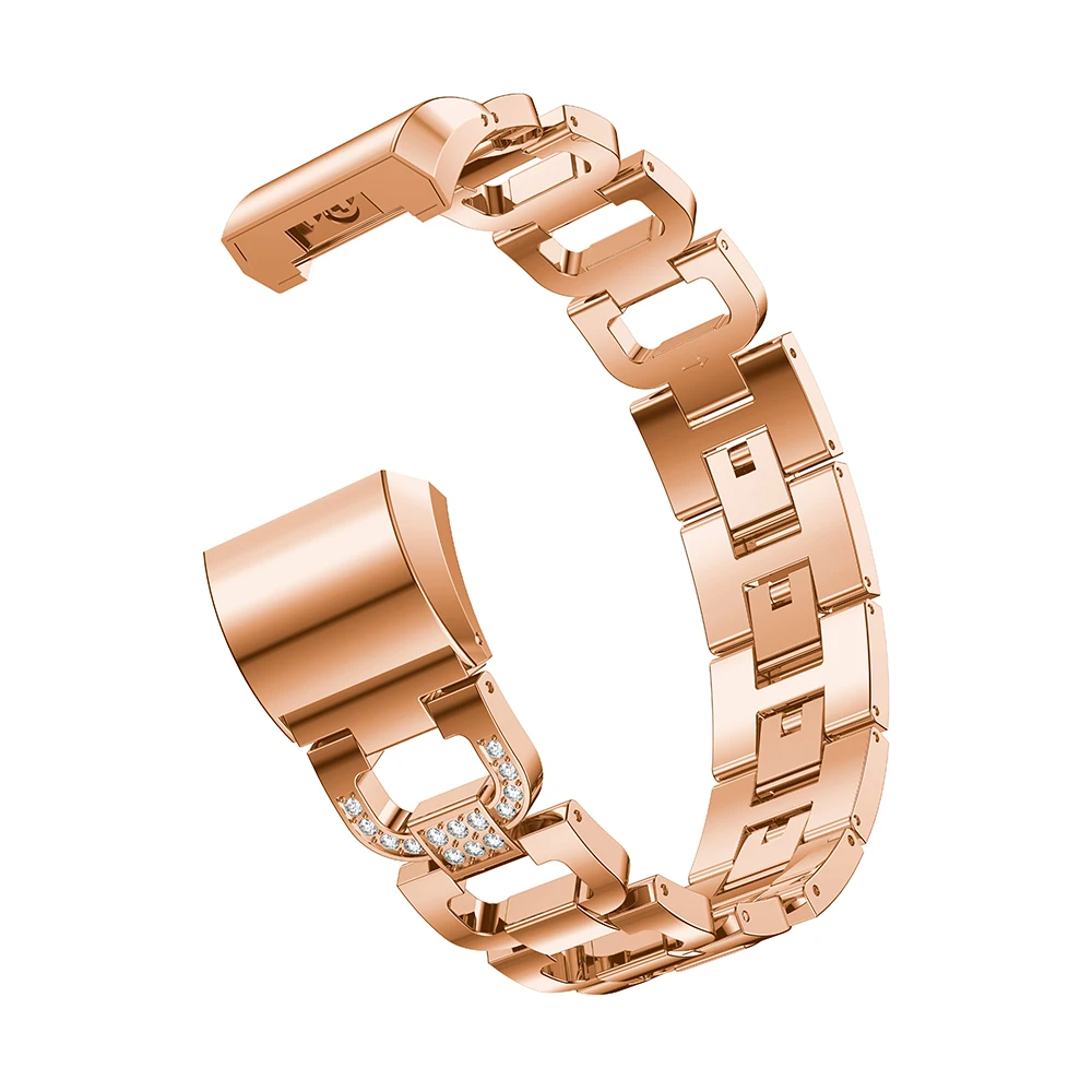 banda cinta strass pulseira de aço inoxidável