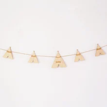 Пользовательские лазерная резка вигвама гирлянды, детский Декор, Ти Пи баннер, вечерние украшения, День рождения, детская комната, знак название