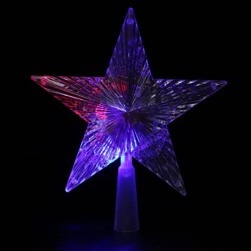 Изменение цвета рождественской елки Топпер звезда светильник вечерние светодиодный светильник украшение