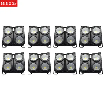 

8units Professional Combination 4x100W LED blinder light 4eyes COB Cool/Warm White LED Wash Light High power DMX Stage Lighting