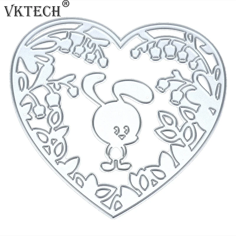 

2pcs Love Rabbit Metal Cutting Dies Stencils for Scrapbooking Embossing Folder DIY Wedding Cards Photo Album Decor Craft Die Cut