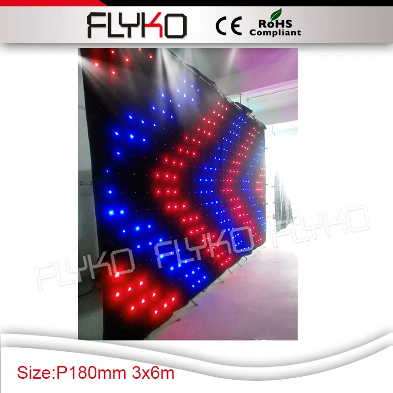 

3Mx6M led backdrop vision display wedding dj P18cm led video curtain