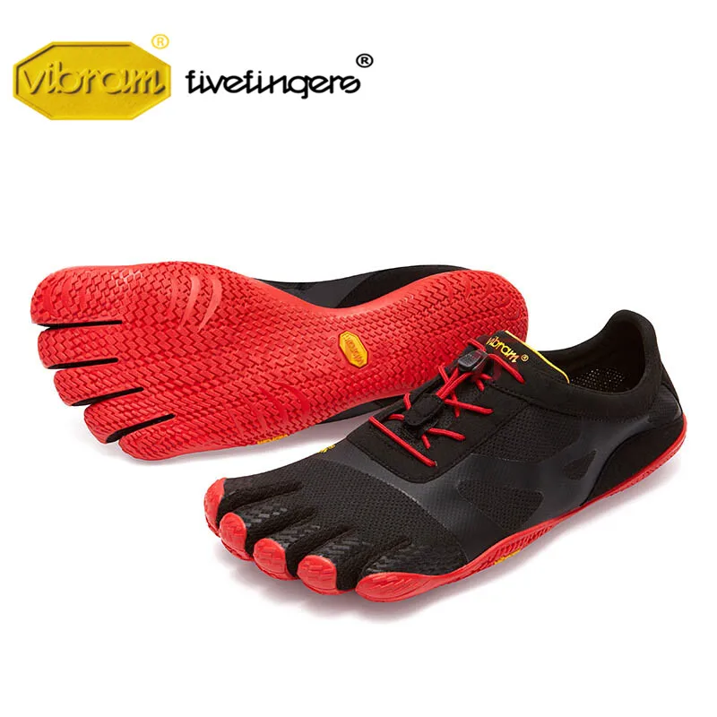 Vibram Fivefinger KSO EVO XS TREK, мужские сетчатые кроссовки, пять пальцев, быстрая шнуровка, Нескользящие, для дома, фитнеса, Плайя, резиновая обувь - Цвет: 18M0701Red