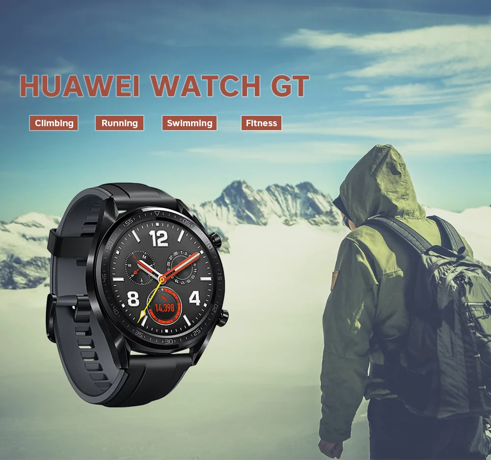 Original HUAWEI Smart WATCH GT Sport Watch 1.39'' Heartrate Report Sleep Monitor AMOLED Screen GPS Smartwatch 14days Standby