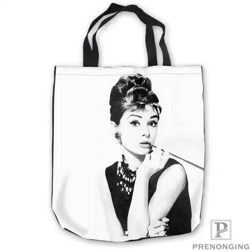 Изготовленная на заказ холщовая Audrey Hepburn 02 сумка для покупок через плечо