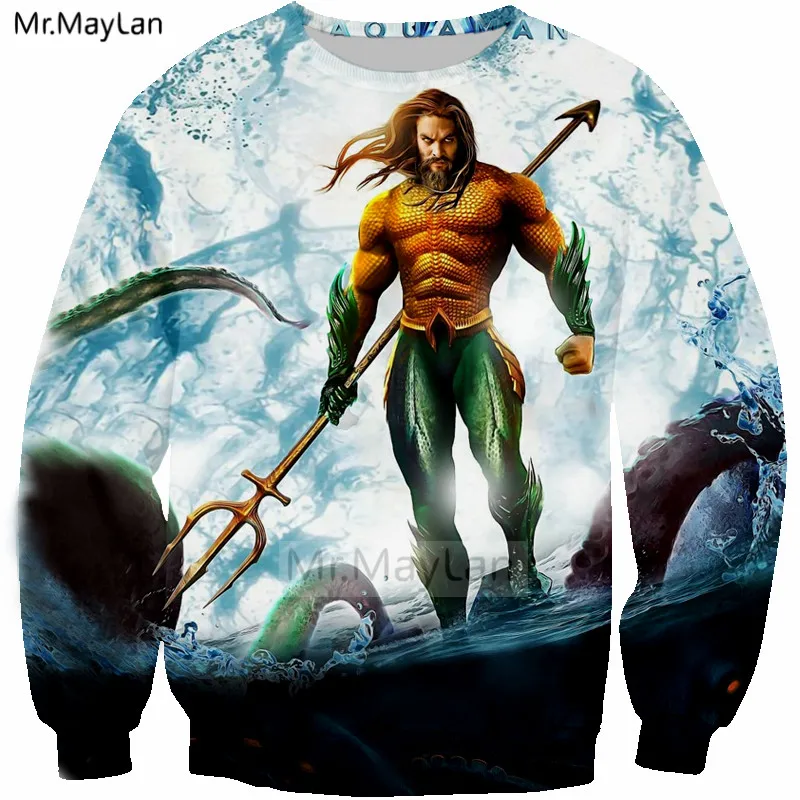 2018 New Design Movie Aquaman 3D Print Jackets Men/women Hiphop Streetwear Cool Hoodies Boy Hipster Fashion Clothes Man Tops 5XL
