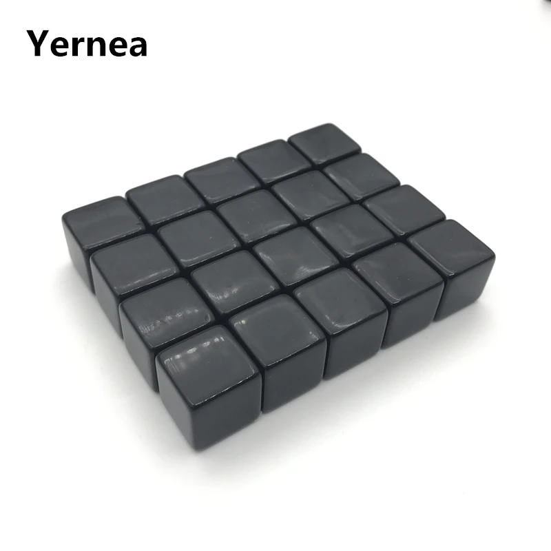 Yernea 50 шт. Высокое качество 16 мм Пустые кости акриловые черные непрозрачные пустые