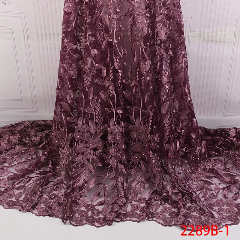 

African Lace Fabric 2019 High Quality Lace Nigerian Lace Material Embroidery French Tulle Lace Fabric For Wedding XZ2489B-1