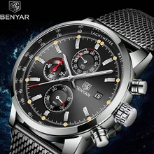BENYAR Mens Watches Top Brand Luxury Watch Men Military Waterproof Quartz Wrist Watch Men Chronograph Clock Relogio Masculino benyar chronograph sport mens watches top brand luxury quartz watch clock all pointers work waterproof business watch by 5102m