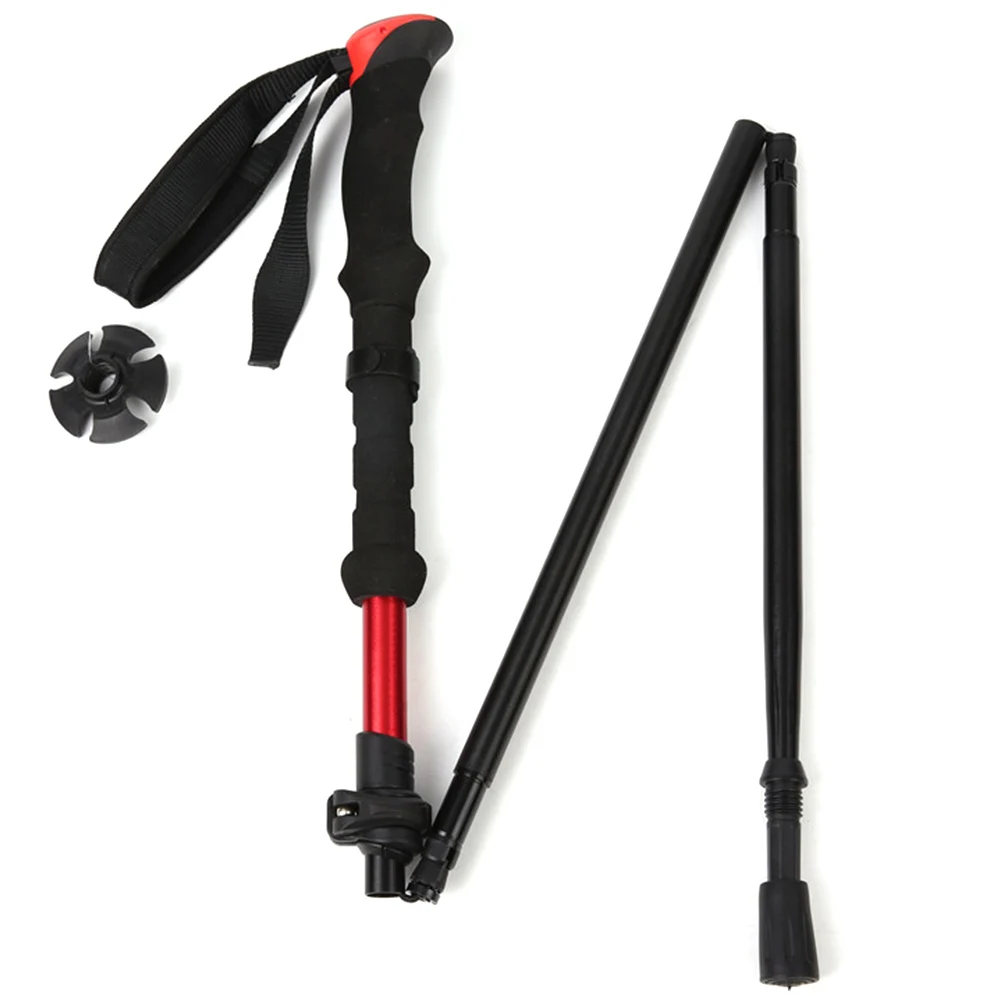 

Anti-Shock Folding Walking Stick Telescopic Hiking Trekking Ultralight Walking Stick With Protective Rubber Tips Dropshipping