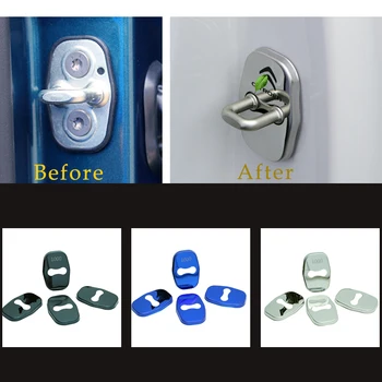 

Karcng 4 pcs/set Stainless Steel Door Lock Cover for Automobile Citroen Picasso C4L C5 C3-XR