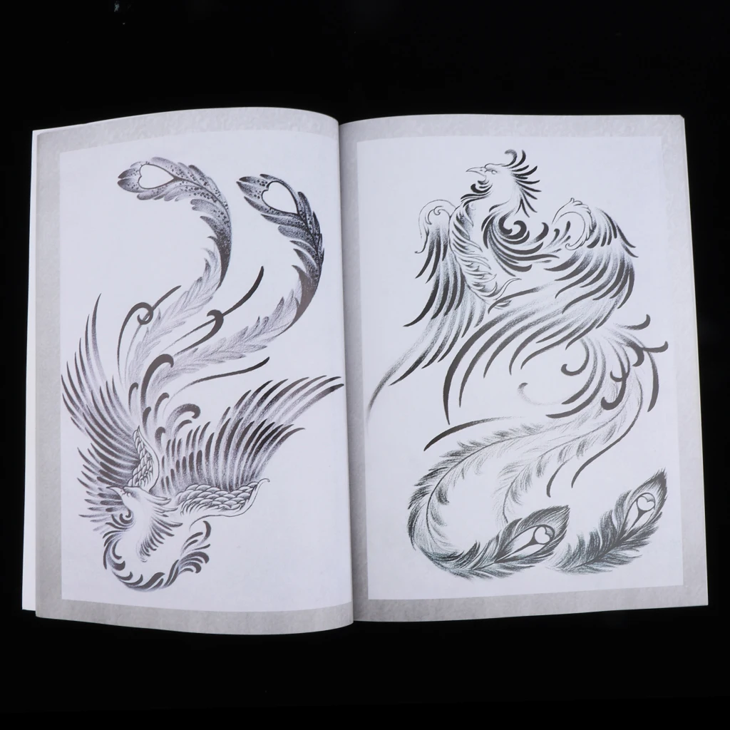 Chinese Style Mythical Creatures Tattoos Book Magazine Body Art Traditional Design