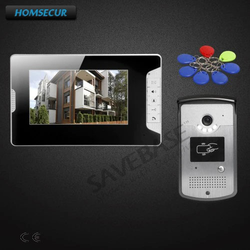 

HOMSECUR 7" Video Security Door Phone With Keyfobs Unlocking Camera For Home Security+Delivery From RU XC001-XM703-B