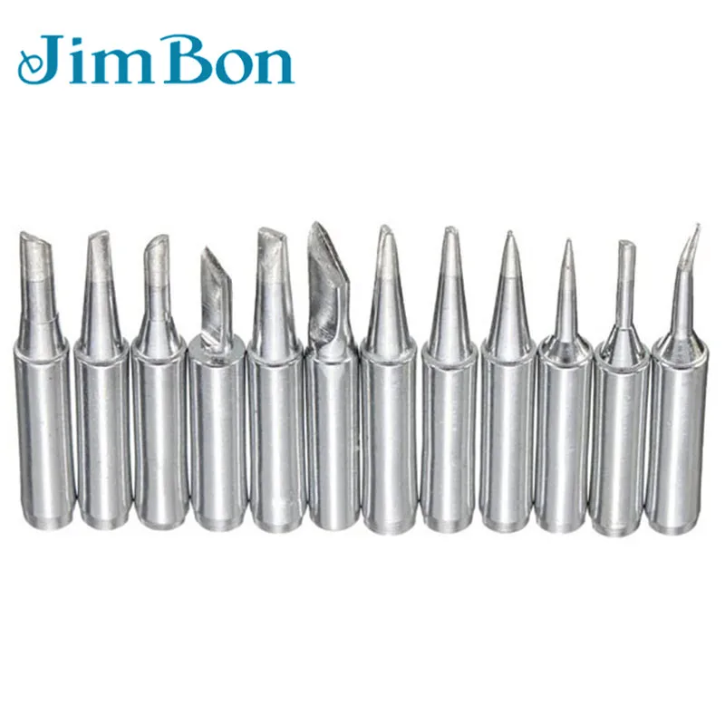 

JimBon 12pcs 900M-T Soldering Iron Tips For Hakko Soldering Rework Station Weldering Tool Kits