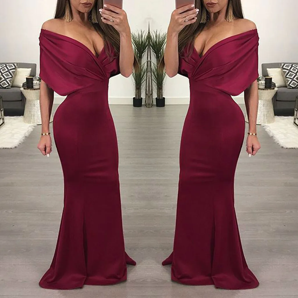 Women's Dress Sexy Solid Deep V-Neck Floor-Length Sheath Trumpet Mermaid dresses ladies dresses woman party night Maxi Dress Women's Dress Sexy Solid Deep V-Neck Floor-Length Sheath Trumpet Mermaid dresses ladies dresses woman party night Maxi Dress