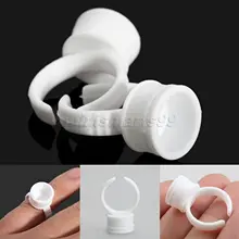 100 шт татуировки чернил чашки кольцо средний белый пластиковый одноразовый контейнер для пигмента для татуажа кольцо Перманентный макияж бровей губ