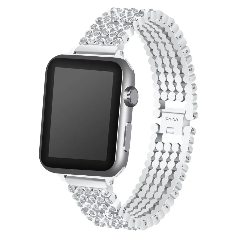 Ремешок со стразами для Apple Watch band 38 мм 42 стильный роскошный сменный Браслет из