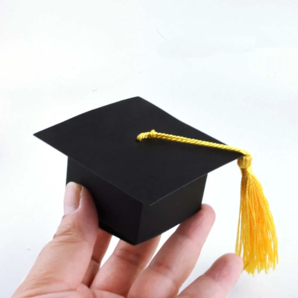

Doctor Hat Cap Candy Box Graduation Celebration Party Decoration Candy Favor Boxes Graduation Gift Packing Box 50pcs