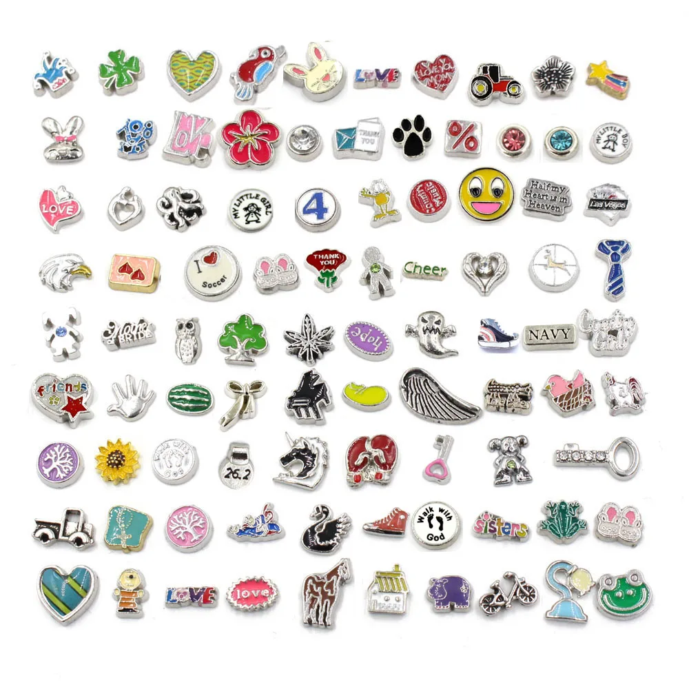 

100pcs/lot Promotion Random Shipping Mix Floating Charm for Memory Locket Pendant