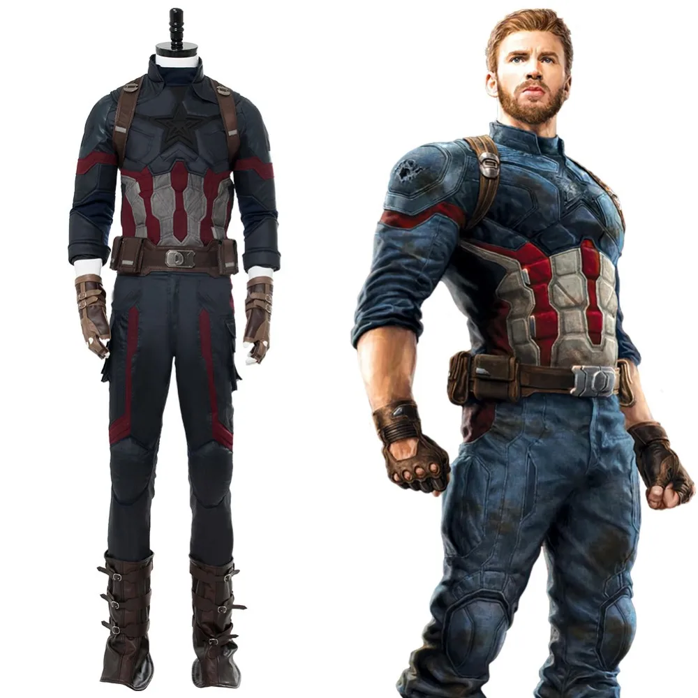 

Avengers 3 : Infinity War Captain America Steve Rogers Cosplay Costume Outfit Uniform Full Suit Halloween Cosplay Costume