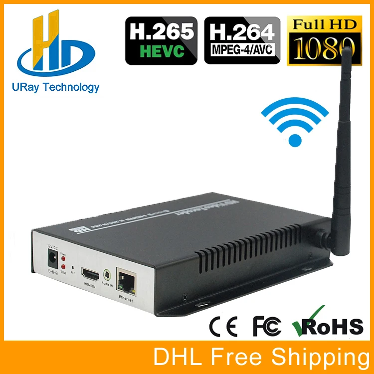 HEVC H 265 HDMI + микрофон К LAN кодер IPTV H.265 H.264 Аппаратные средства HD видео ip-кодер передатчик Wi-Fi HTTP rtsp RTMP UDP ONVIF