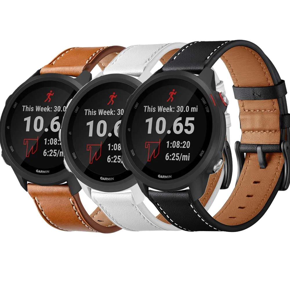 20 мм ремешок кожаный ремешок для Garmin Forerunner 245 м Vivoactive 3 музыка vivomove HR спортивные Смарт часы полосы ремешки Браслет