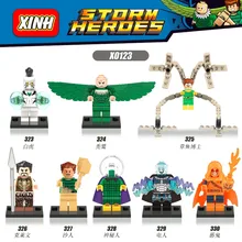 80 шт. X0123 чудесные Супергерои Человек-паук доктор Осьминог вулкан сандмен электро Azazel белый тигр строительные блоки игрушки