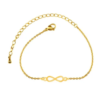 

10PCS Fashion Femme Simple Design Double Lucky Numbers 8 Infinity Sign Bracelet Bangle Ladies Infinity Link Tennis Bracelet