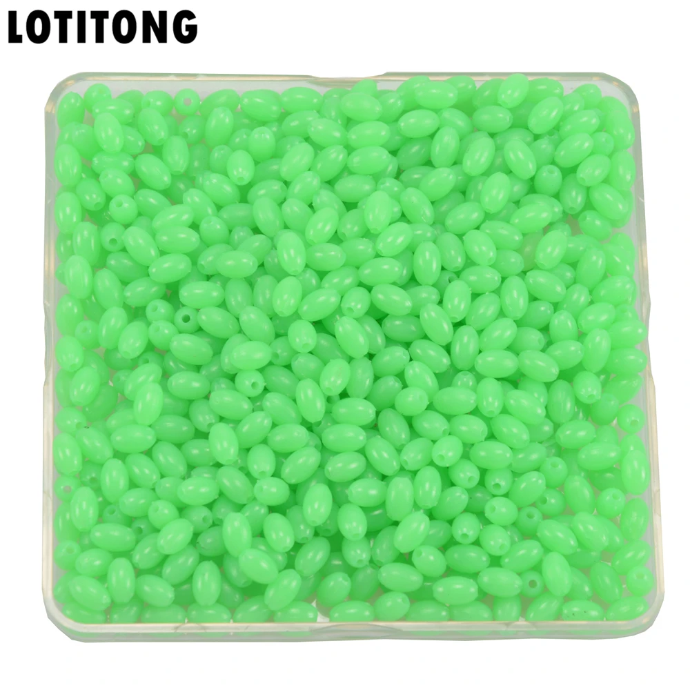 

500pcs/lot Luminous Beads Fishing Space Beans Oval Hard Float Balls Stopper light Balls sea Fishing Tackle lure Accessories