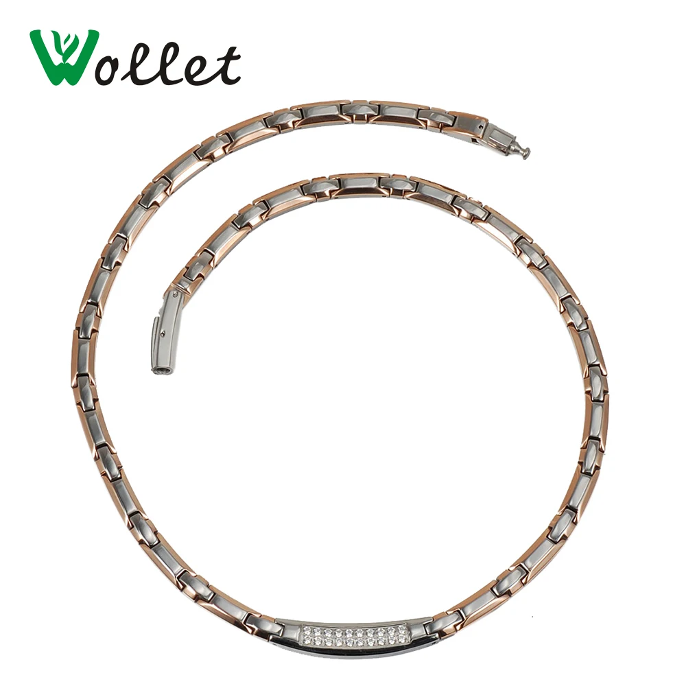 Wollet Jewelry Pure Titanium Necklace Pendant Women Rose Gold Color