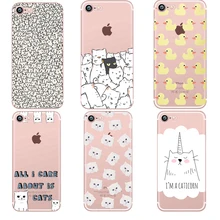 

phone case Animals cats and dogs duck Clear soft silicon TPU fundas coque case cover For Apple iphone 7 7plus 5S SE 6 6S 6plus