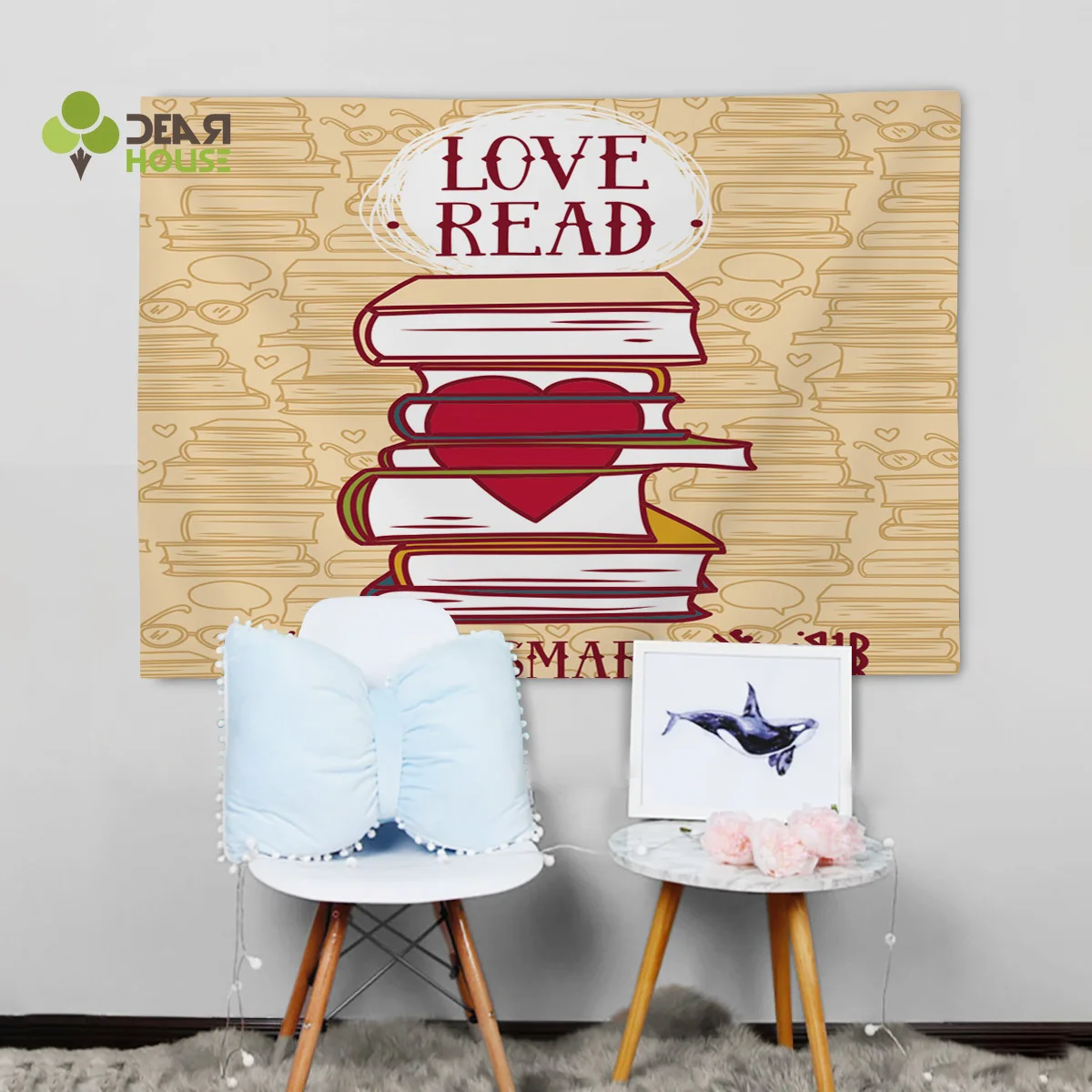 Dearhouse Love Read Be Smart Wall Décor Bedspread Art Bedding Curtain Blanket Sheet Throw Towel Scarf Wrinkle-Resistant | Дом и сад