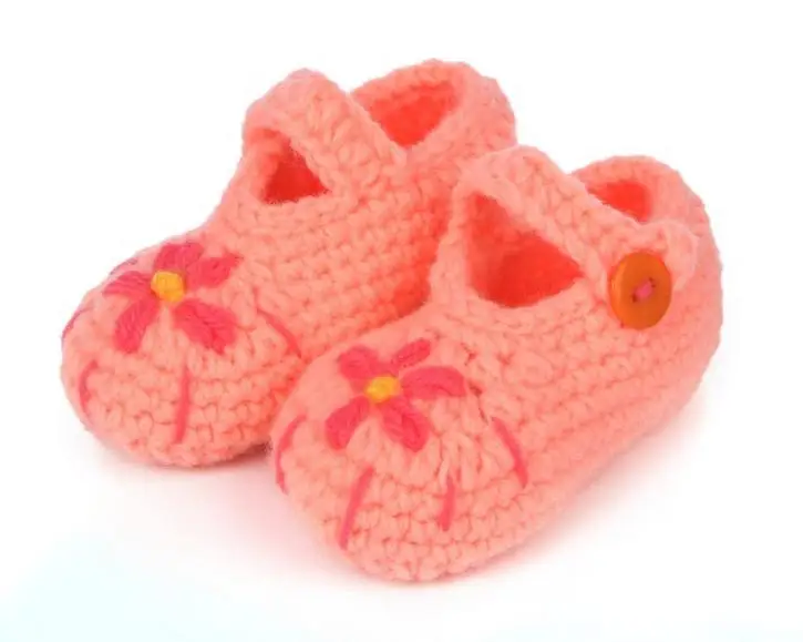 10 пар/лот; милые мягкие туфли для малышей с вышитыми цветами и ручной вязкой; детские кроватки; 11 см