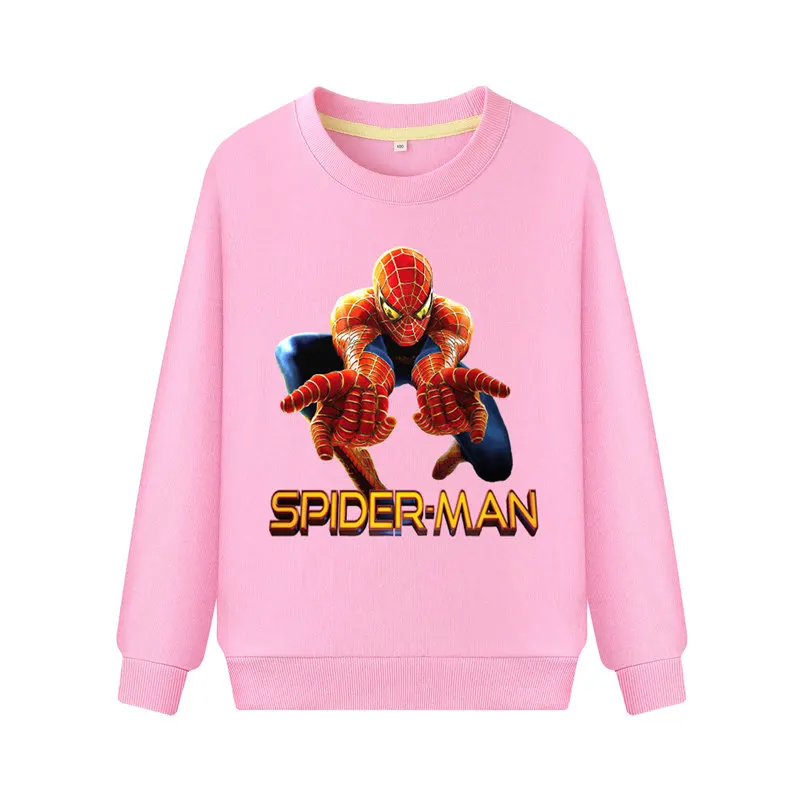 Kids New Cartoon Spiderman Hero Print Sweatshirts Sports Long Sleeve Hoodies Boys Girls Autumn 100%Cotton Hoodie Coats WK132 (4)