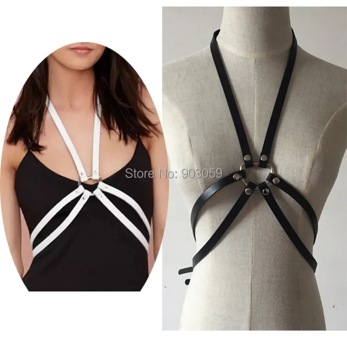 

Fashion Handmade Punk Faux leather material harness waist belt straps suspenders belt women bondage