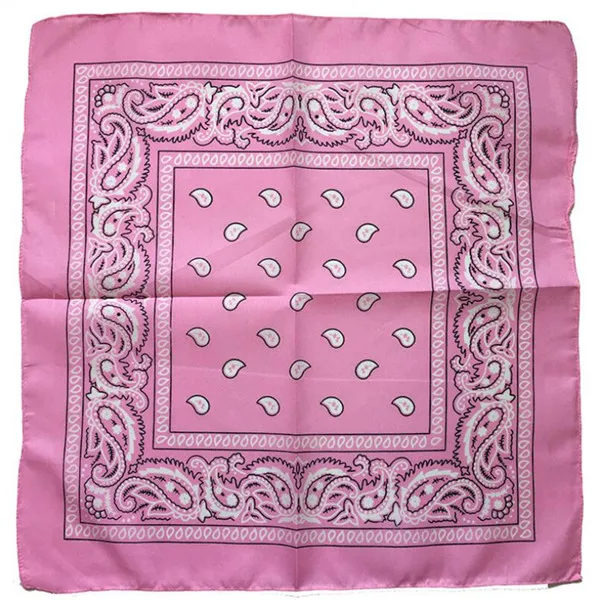Pink bandana 1 шт. бандана шарф мужской лента унисекс хип хоп Красная Бандана головной убор волосы на шею высокого качества шарф бандана Мужские квадратные шарфы принт носовые платки - Цвет: Pink bandana