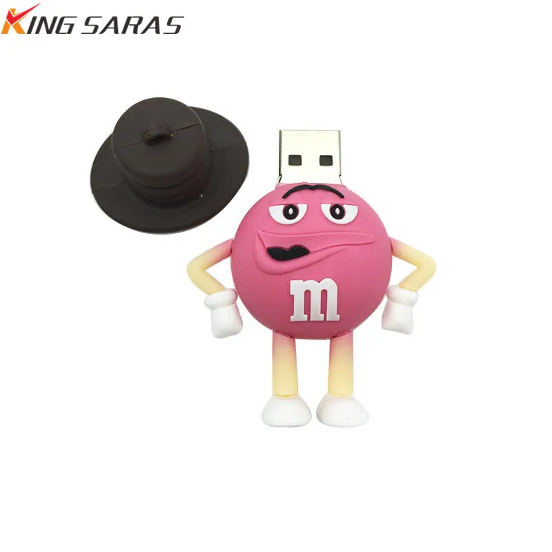 Usb флеш-накопитель с героями мультфильмов M chocolate beans usb 2,0 4 ГБ 8 ГБ Флешка 16 ГБ 32 ГБ 64 Гб 128 ГБ usb-носитель Флешка