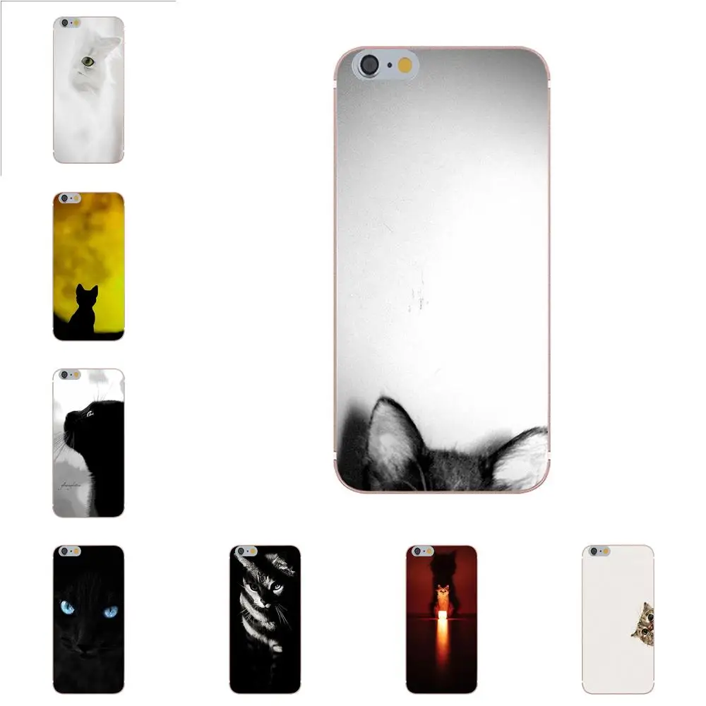 

TPU Bags Cases For Moto G G2 G3 For HTC Desire 530 626 628 630 816 820 One A9 M7 M8 M9 M10 E9 Plus U11 Black Cat Staring Eyes
