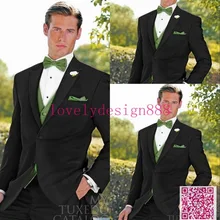 Стиль мужской деловой мужской костюм черное платье с двумя пуговицами для свадьбы Мужская тонкая одежда Лучший мужской костюм(куртка+ брюки+ галстук+ жилет